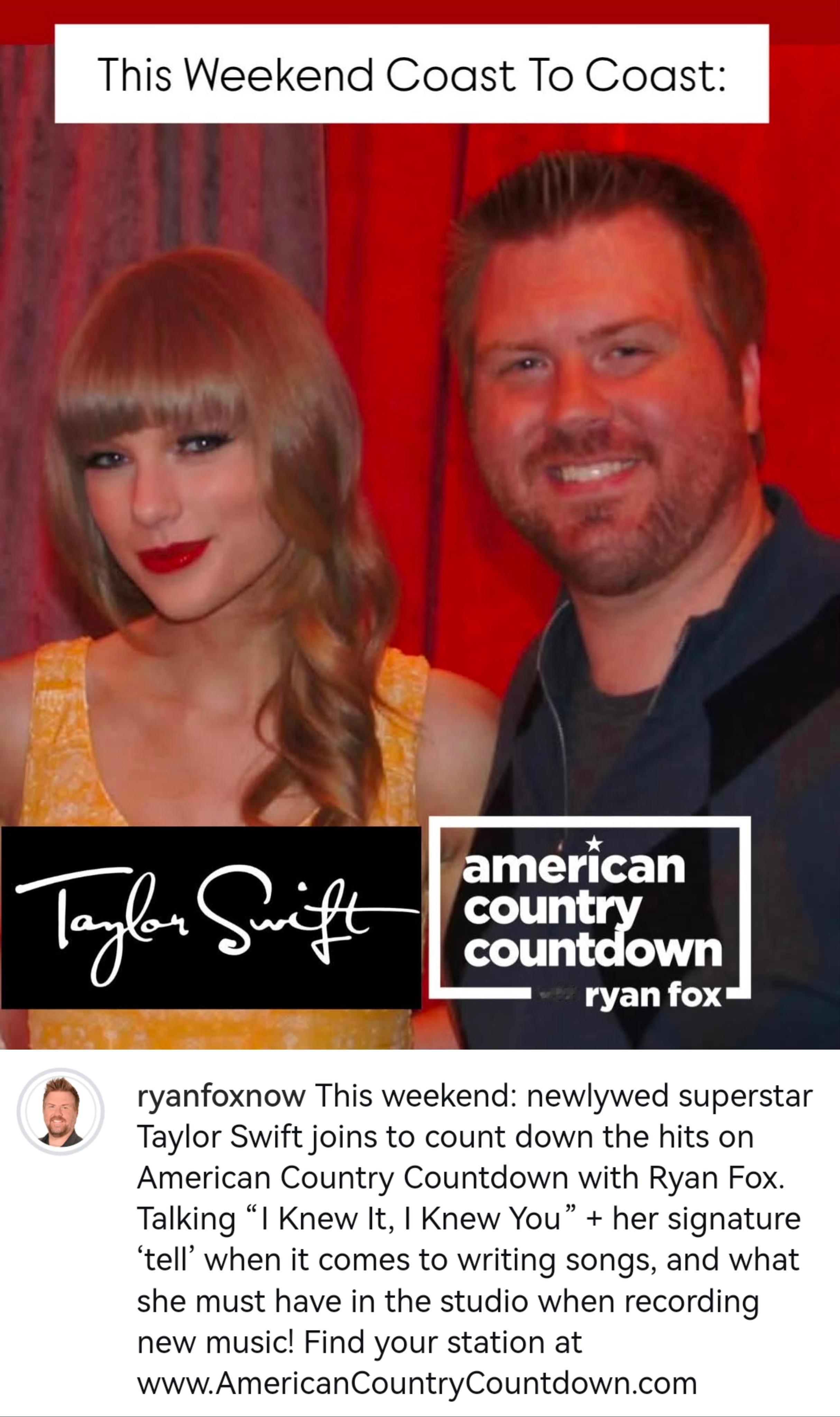 本周末，霉霉 Taylor Swift 将做客乡村音乐电台节目《American