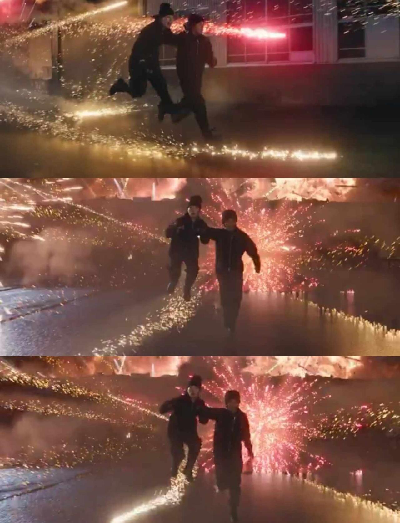 虽然画质糊得一批但这幕真看得我一直在😆
樱井桑就这么拎着加奈子一路狂奔逃命[笑