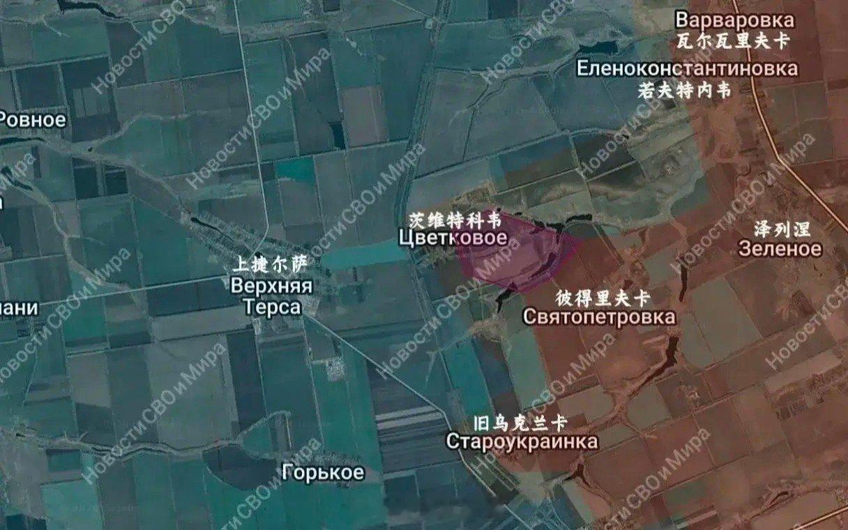 俄军东部集群攻入扎波罗热州茨维特科韦，逼近上捷尔萨。东部集群的攻击速度让乌军始终