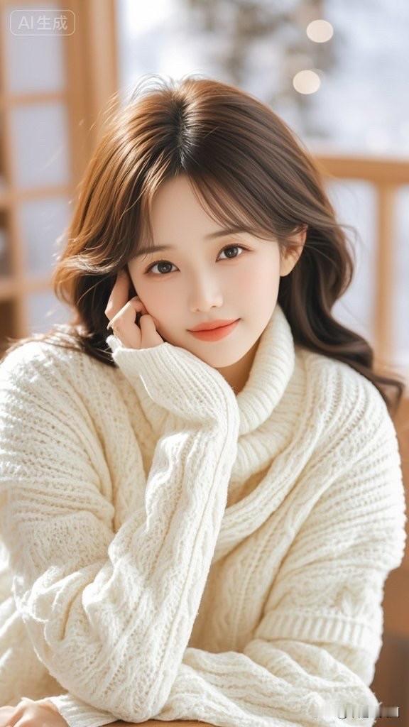 冬日暖阳下，温柔少女与毛衣的完美邂逅🌞💖