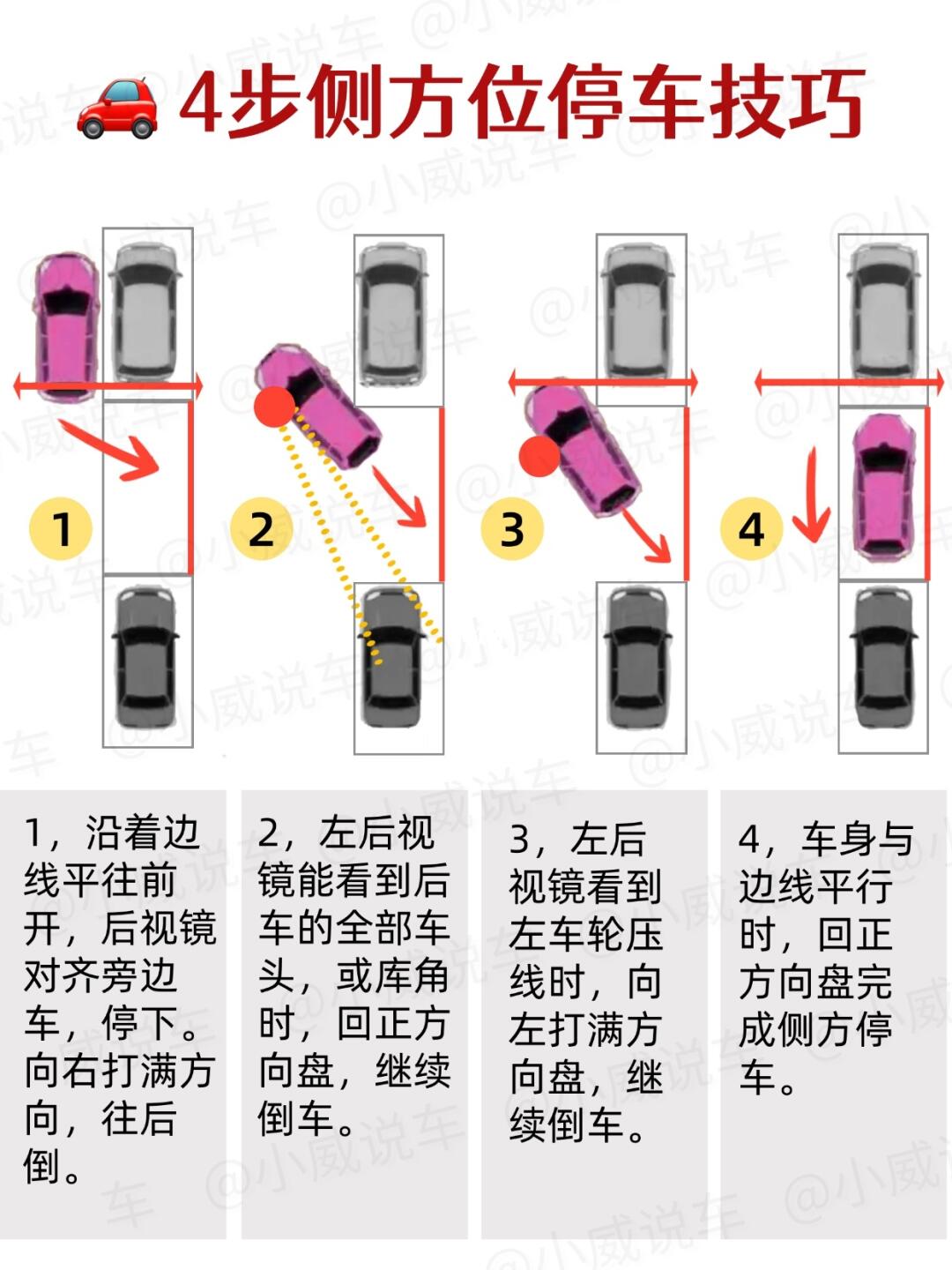 女生一看就会的停车技巧！4步教你轻松入库