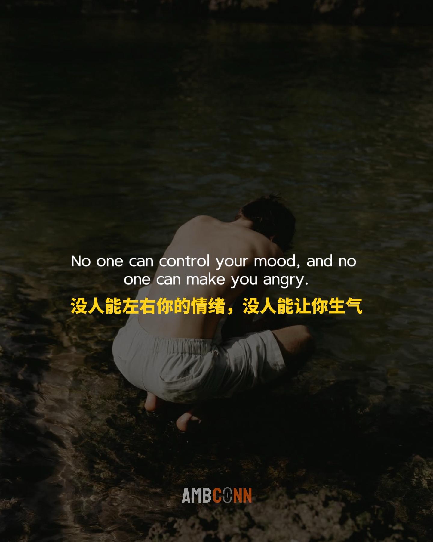 没人能左右你的情绪，没人能让你生气，没人能让你紧张，没人能让你难过，你...