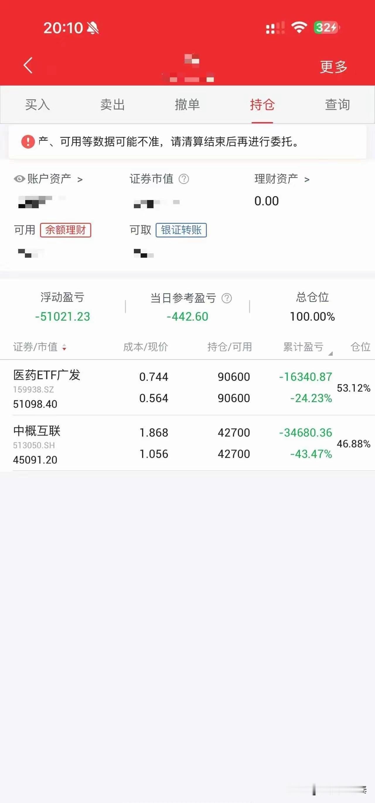 满仓押注两只ETF深度套牢，亏超5万血淋淋教训：永远别一把梭哈
 
晒一张普通散