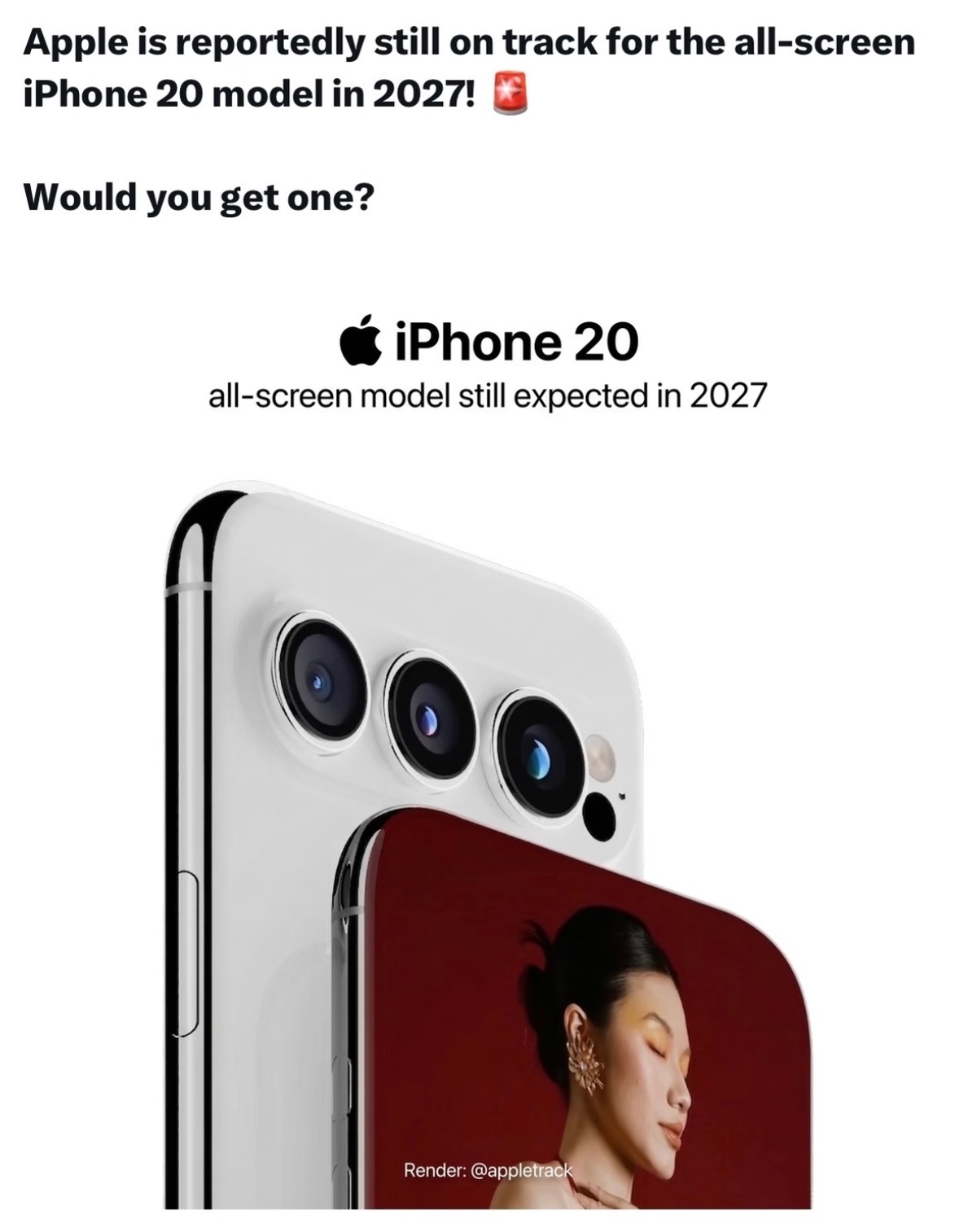 iPhone18系列还没有发布，没想到iPhone20原型机偷跑。iPhone2
