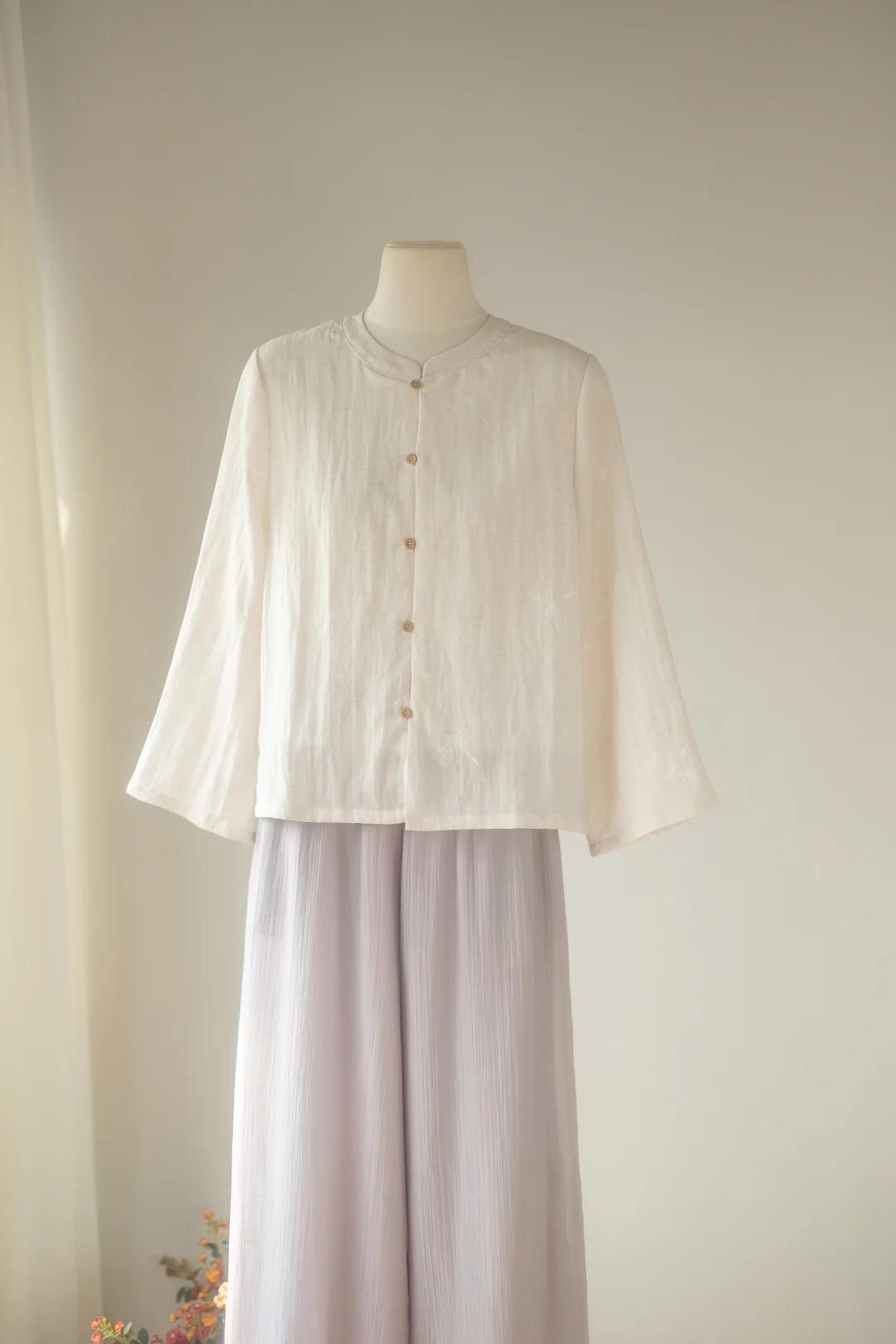 蜻蜓印花上衣｜两色现货