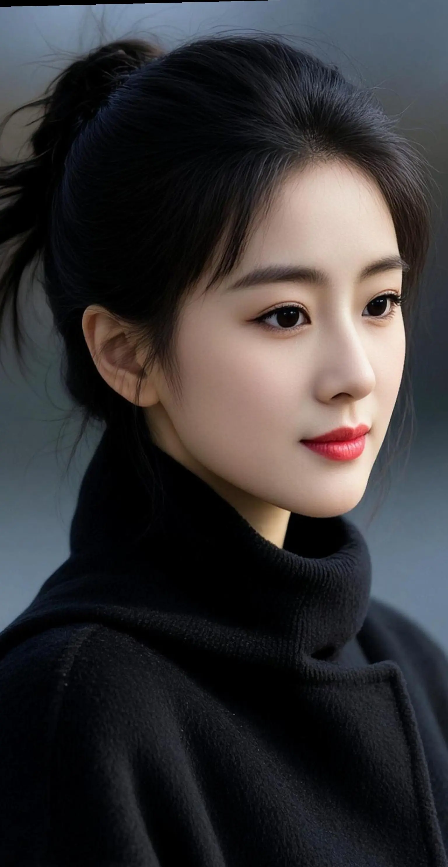 AI黑裳侧影照 ai创作