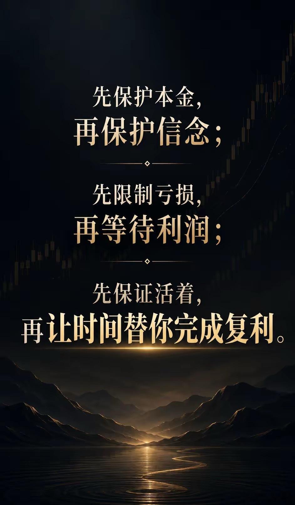 先保护本金，再保护信念；先限制亏损，再等待利润；先保证活着，再让时间替你完成复利