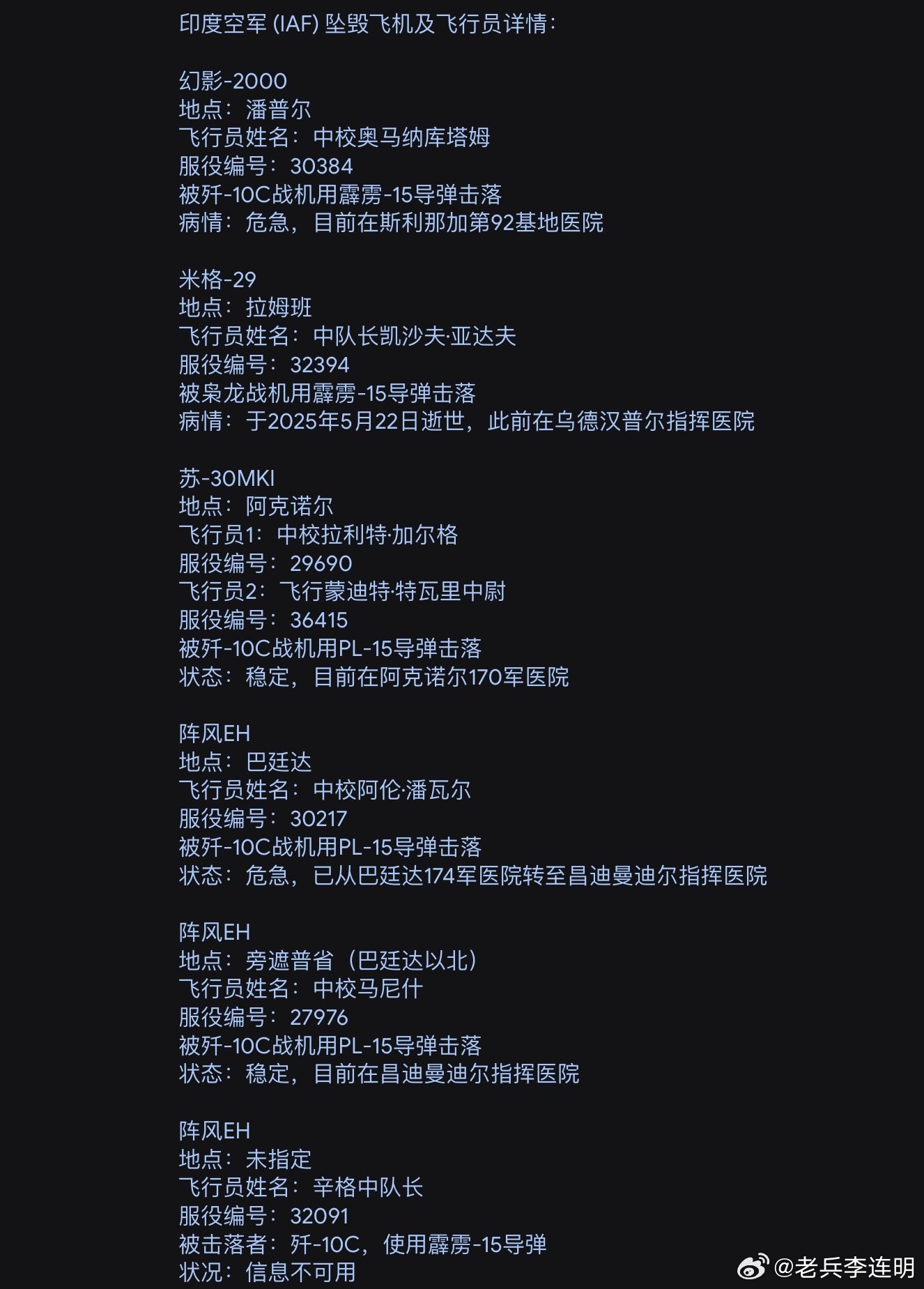 印巴冲突 巴基斯坦公开印度被击落战机及飞行员信息，一些媒体和消息灵通人士应该可以