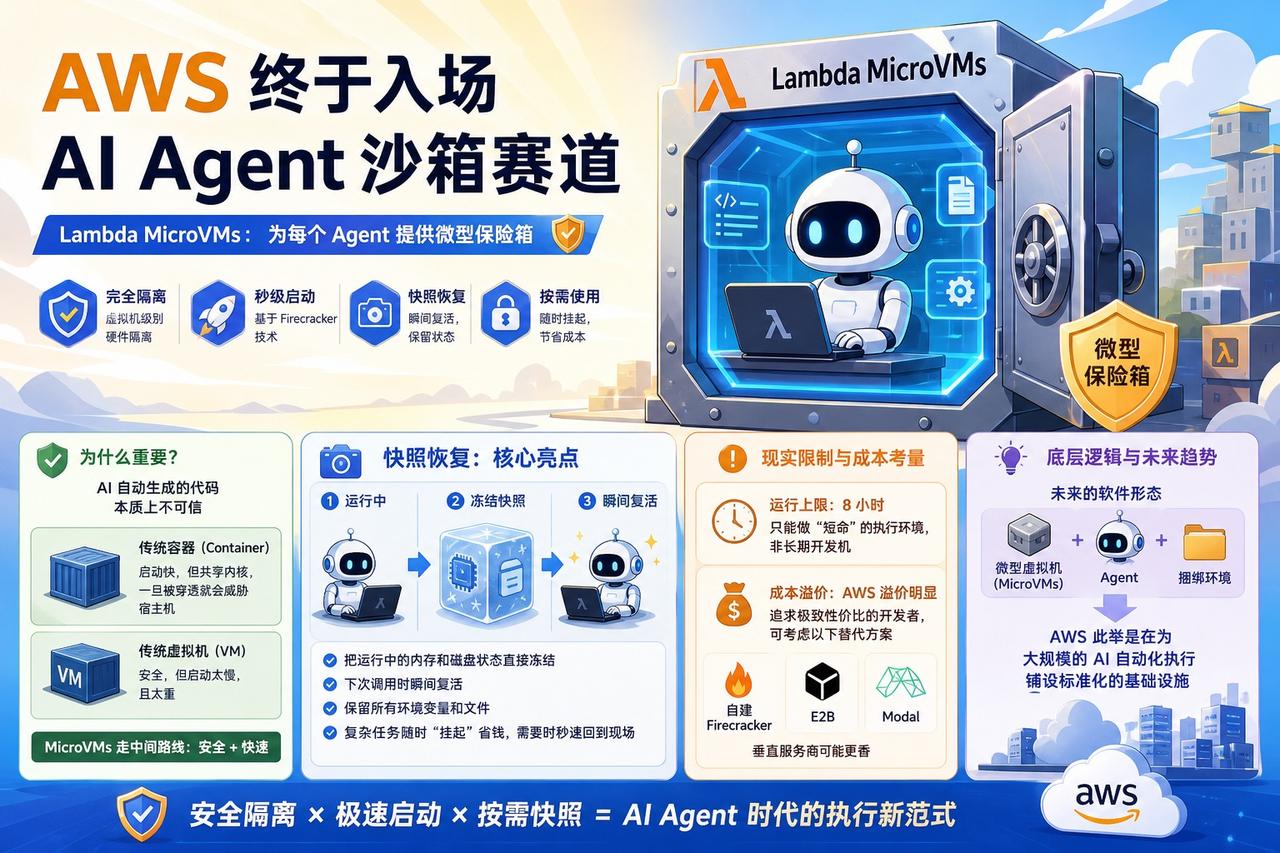 【AI时代的“安全隔离墙”：AWS MicroVMs 到底在解决什么？】

AW