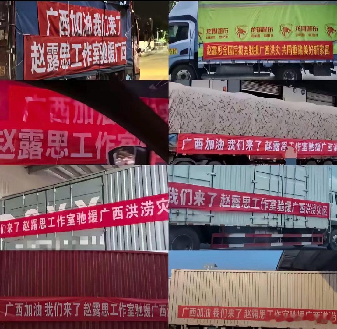 赵露思驰援广西15辆物资车被网友偶遇，人美心善的露思
