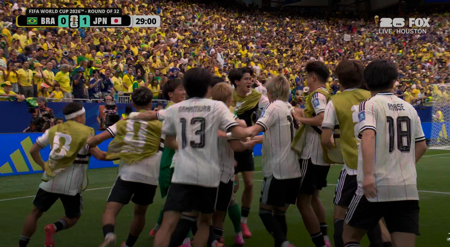 2026国际足联世界杯 32强巴西对阵日本BO1，29分钟，日本率先进球了！ H