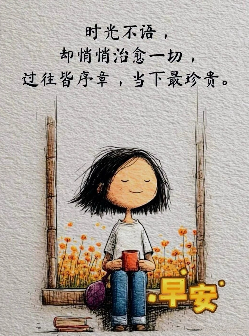 早安早安 人间一趟，看淡不如意，珍惜眼前人。心若向阳，处处皆风景；人若从容，日日