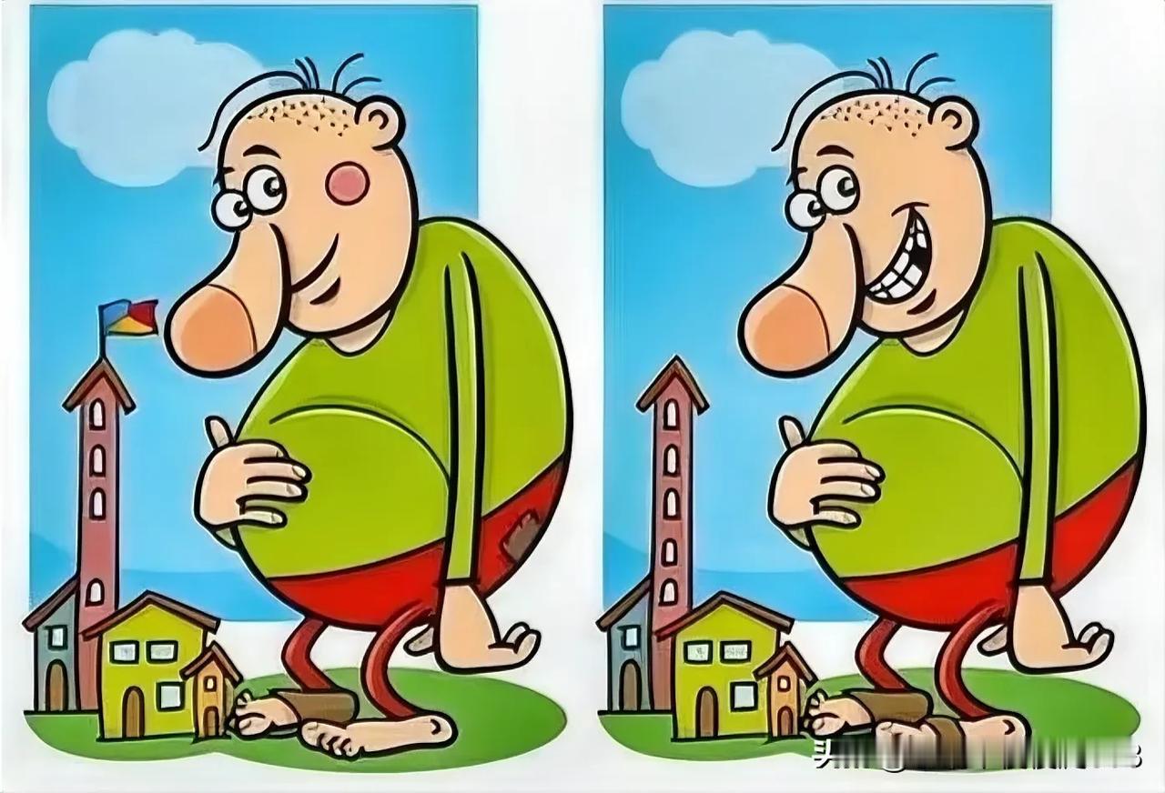 肥宅快乐多，笑口常开
考验你 找找至少有六处不同[灵光一闪]