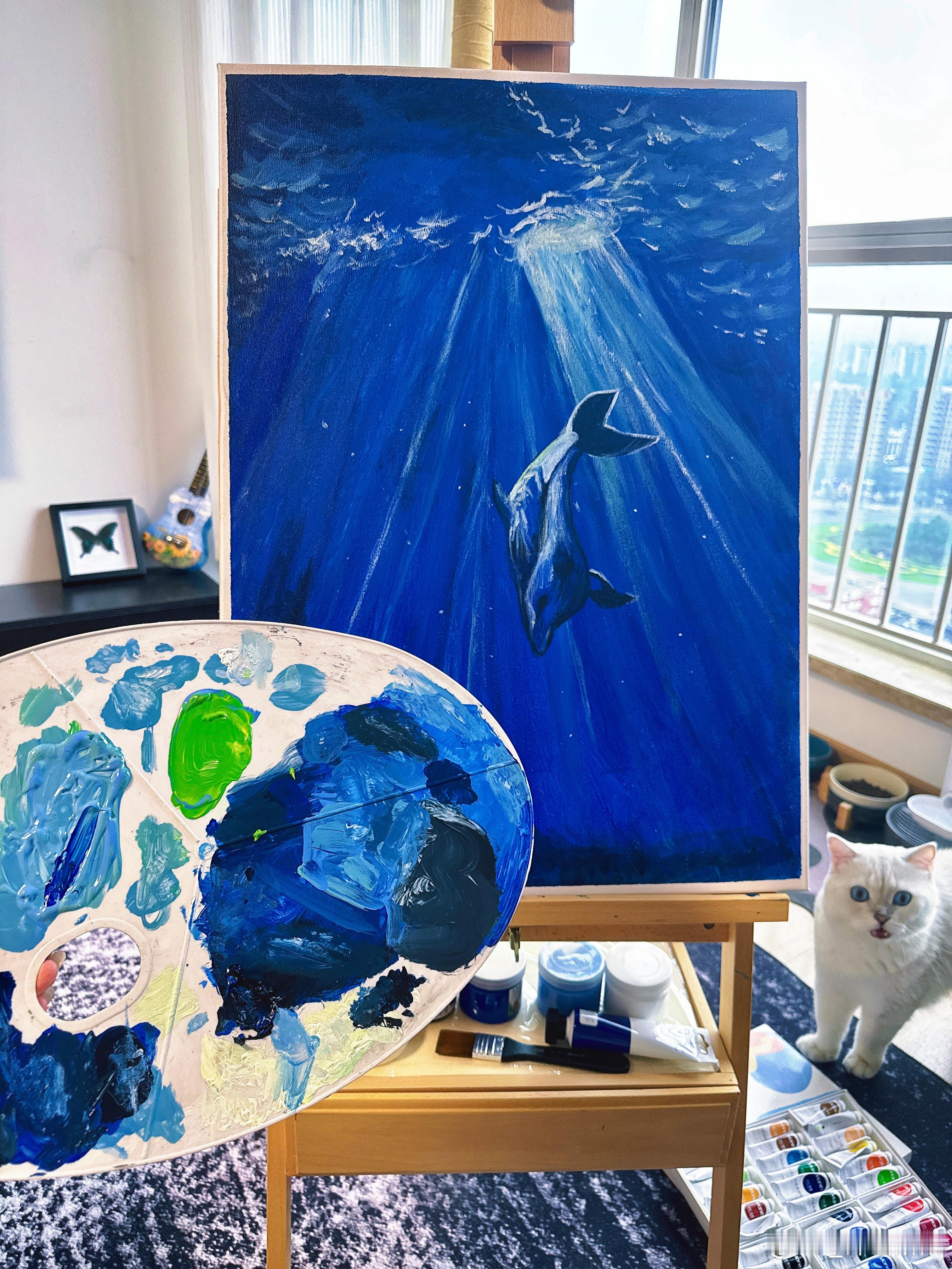 “一鲸落，万物生”🐳好久没动笔啦🎨趁着小假期悠哉一下～  ​​​