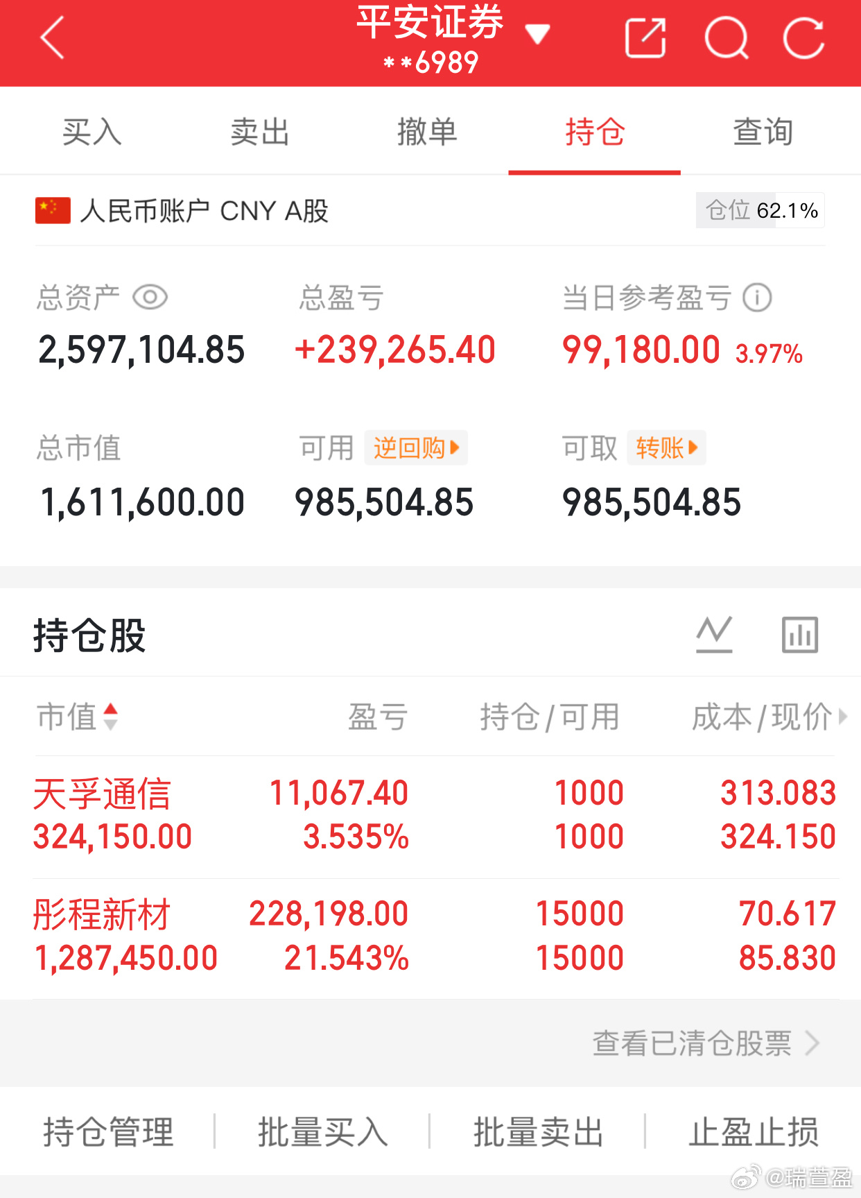 今天喂的还可以吧，4600家下跌，还能吃一支涨停的票，三天两头就吃一支涨停的票。