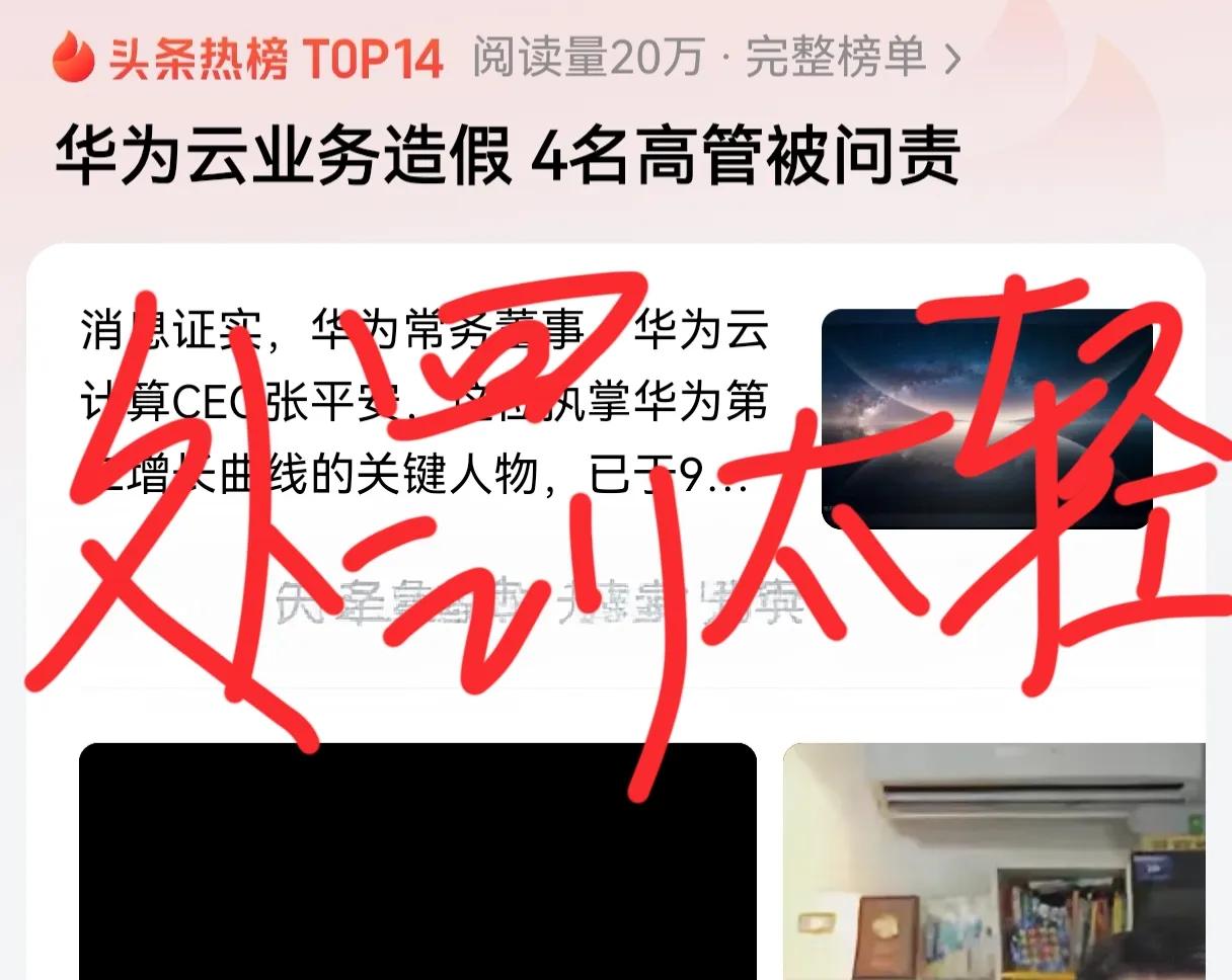处罚太轻了！华为云业务造假，高管仅做降职处理，处罚也太轻了吧！至少应该是开除呀！