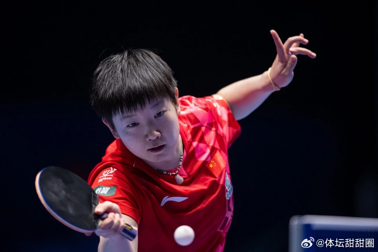 孙颖莎3比0刘杨子WTT美国大满贯女单首轮，孙颖莎3-0(11-9、11-3、1