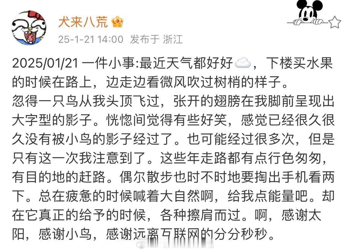 成果的嘴 你们可以去看成果的小号 分享的日常，文字真的很细腻，很生动，可以看得出