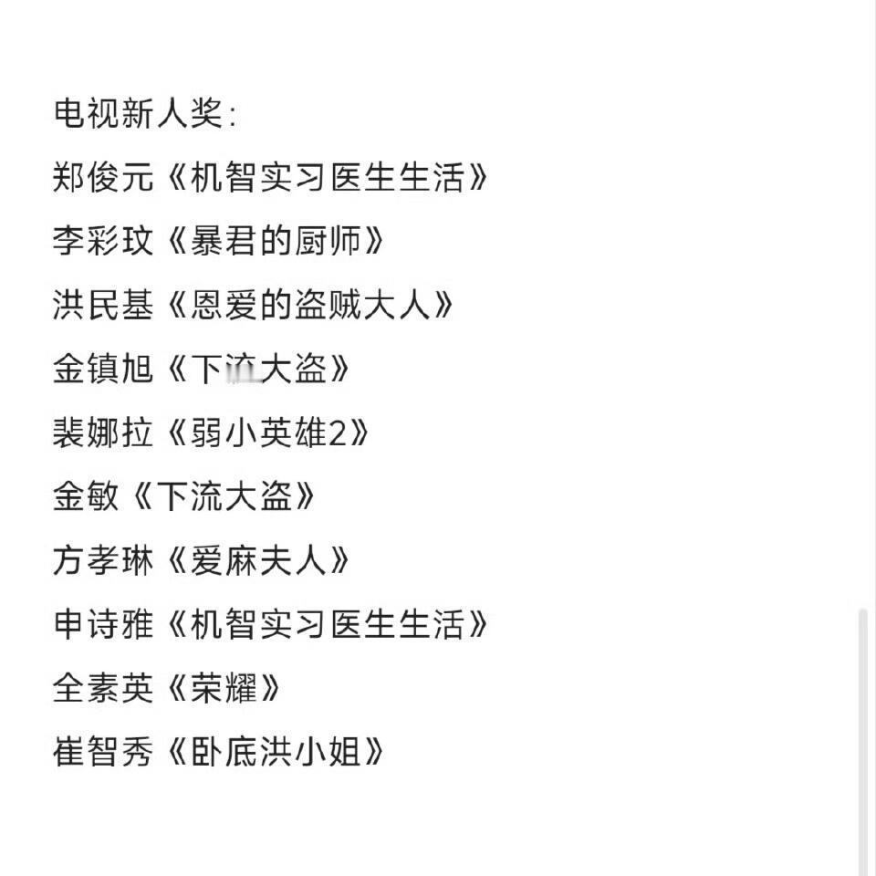第62届百想艺术大赏提名名单完整版🍠第62届百想艺术大赏提名名单🈶🔥视后入