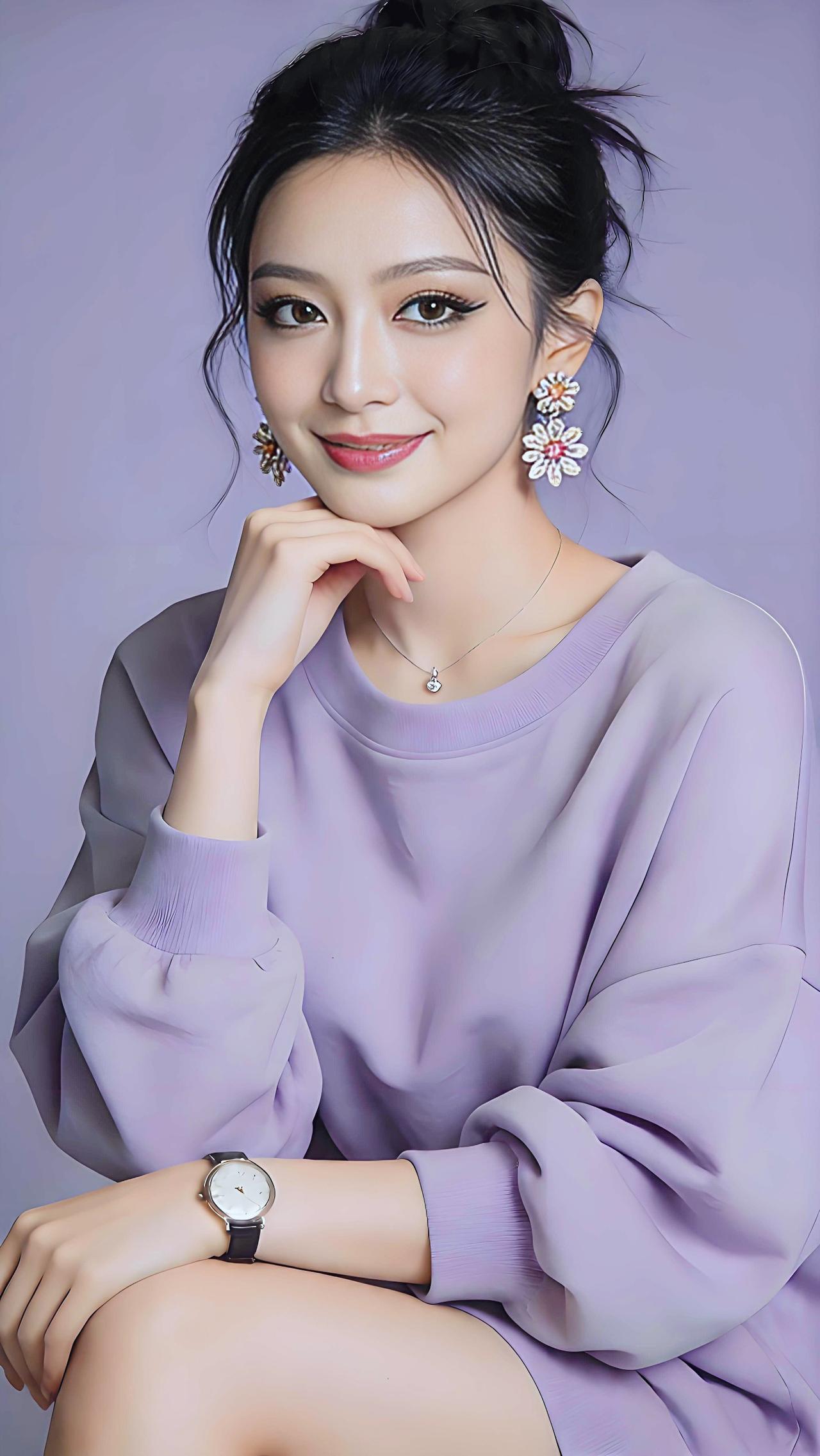 紫调氛围拉满，今天是自带柔光的甜系美人💜