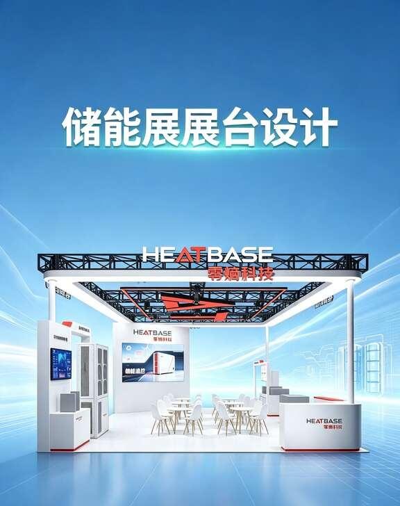 储能展展会 红白配色一眼吸睛
HEATBASE零熵科技
以白色为基底，红色品牌色