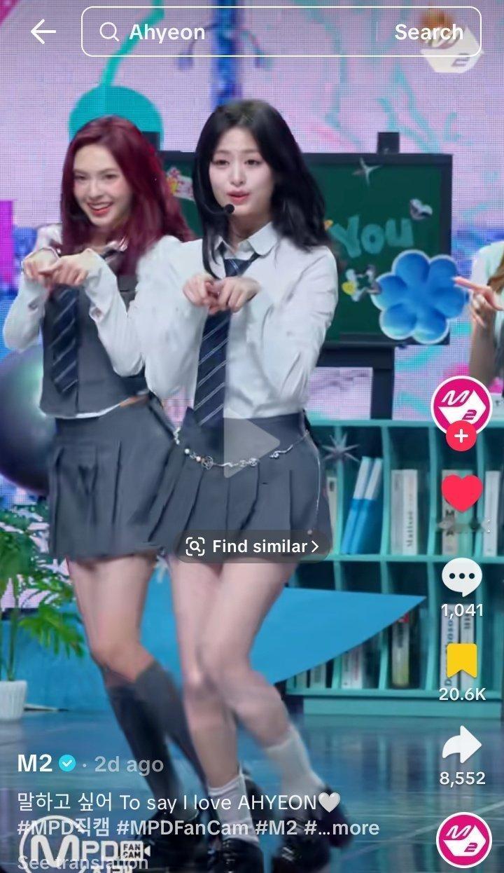 Mnet在TikTok发布的Ahyeon个人视频，今年播放量&点赞量断层第一！两