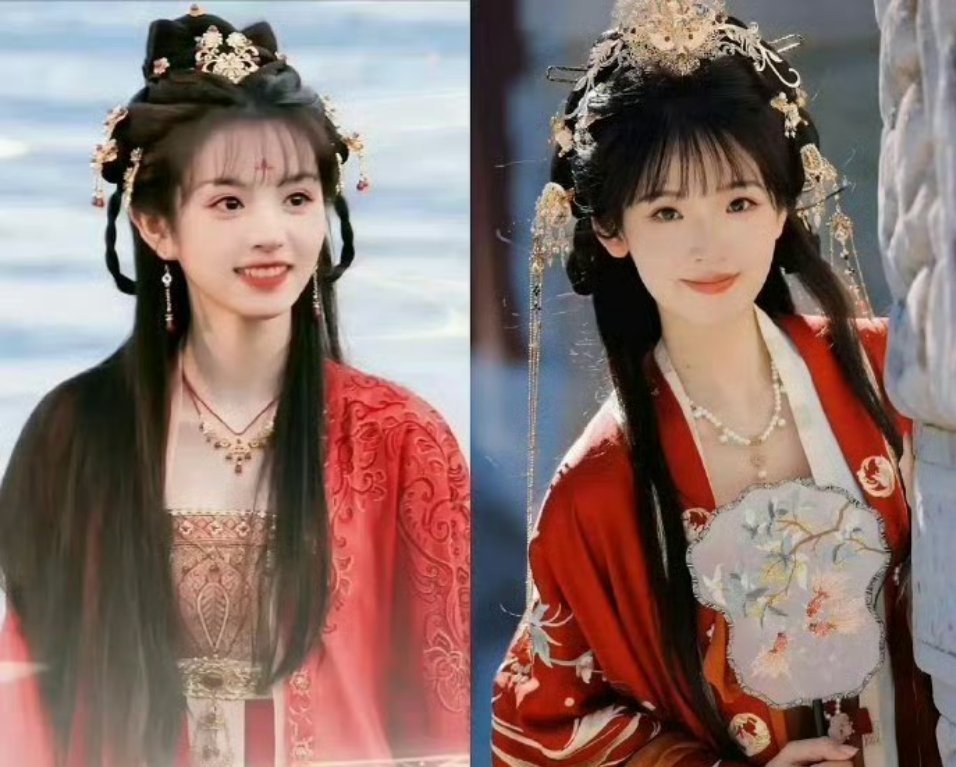 张淼怡和田曦薇两个人是不是天选对家 好多角度都很像  