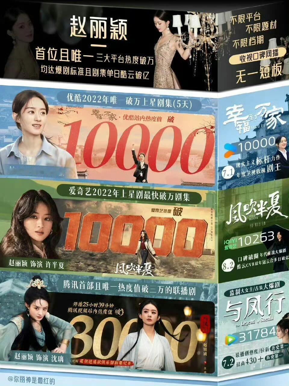 我就说怎么全网都找不到几张赵丽颖星光大赏，尖叫之夜实绩图的，原来粉丝根本不把这个