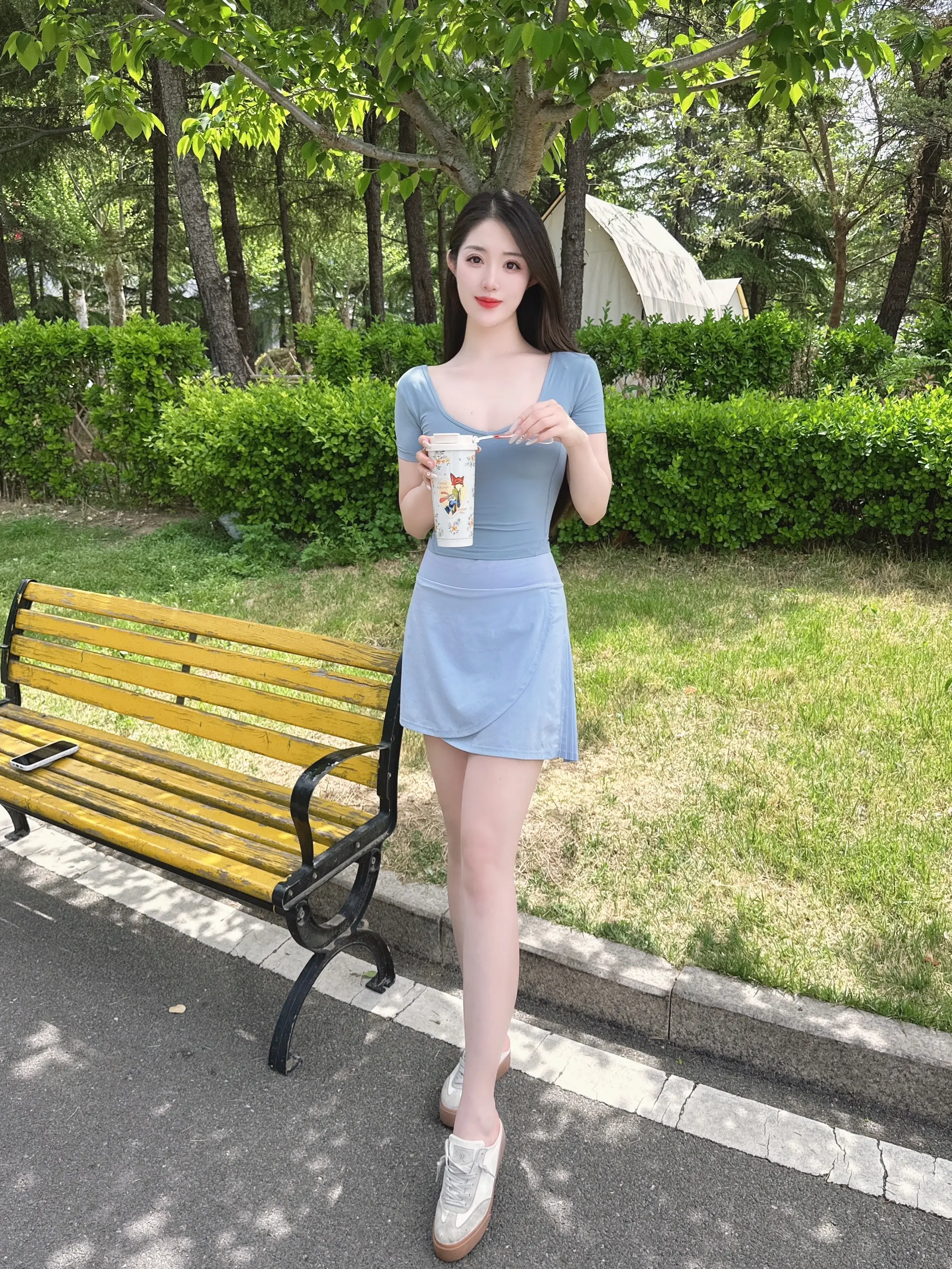 夏日公园ootd 少女感夏日ootd lululemon穿搭