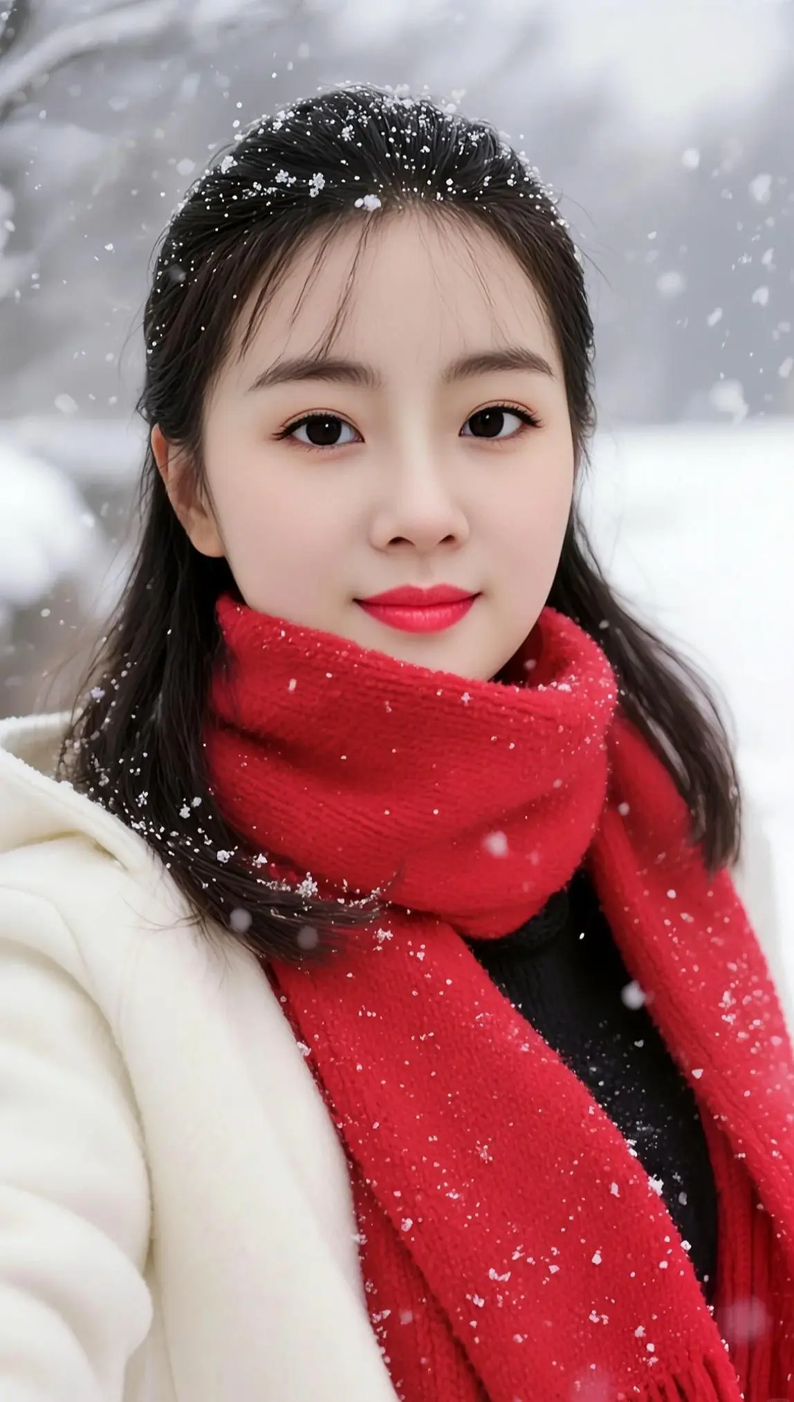 AI雪境自拍 ai创作