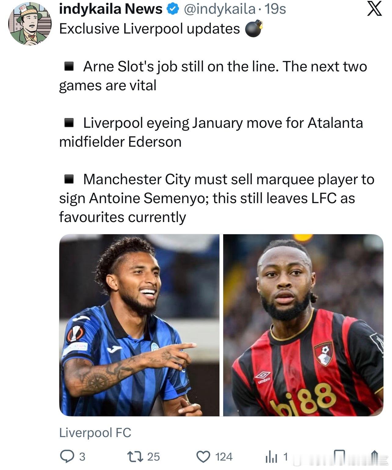 绿帽故事会又来了1. 斯洛特依然不稳，接下来两场至关重要2.在考虑冬窗搞亚特兰大