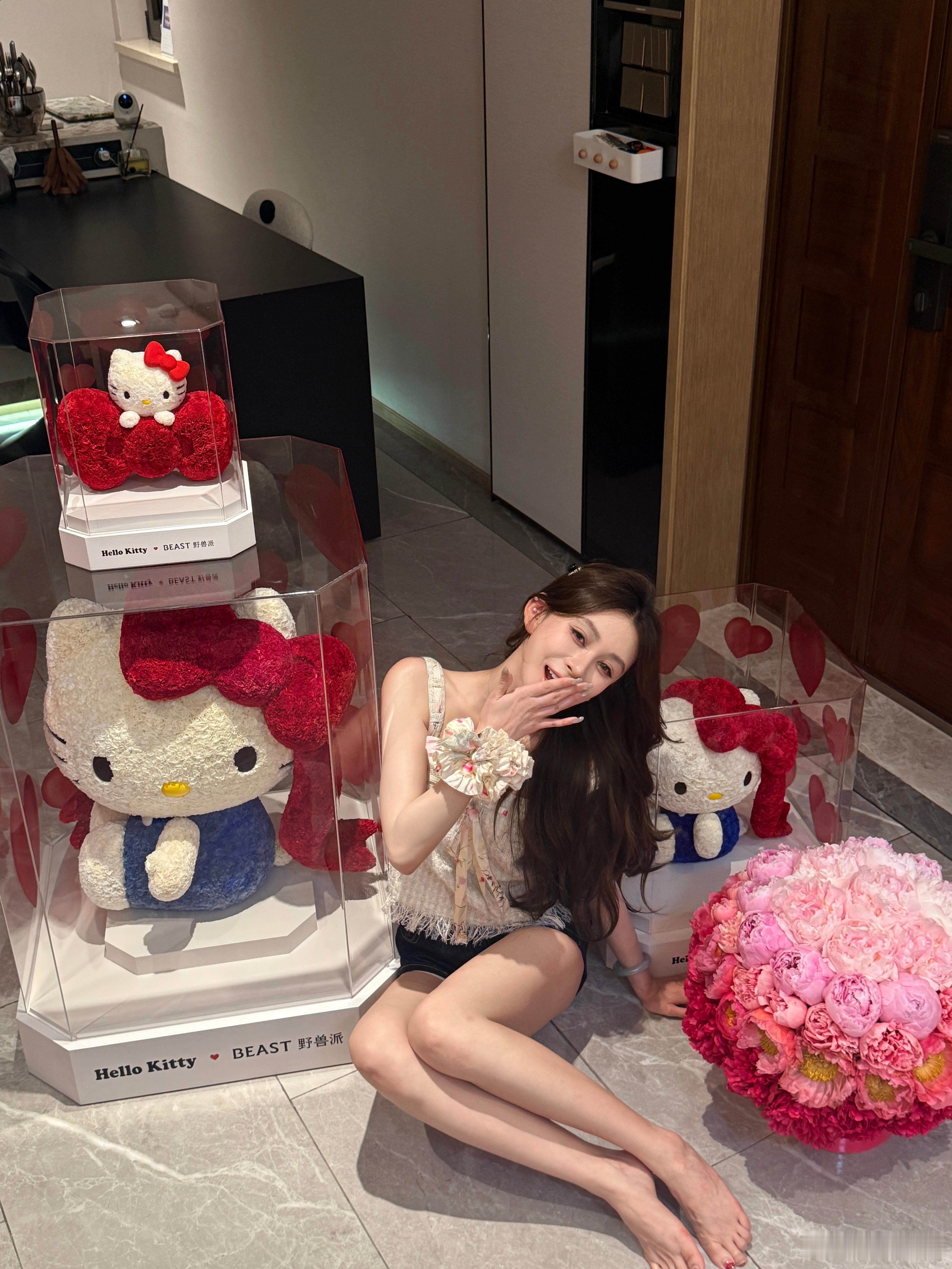 是谁520一睡醒收到三个kitty [污] 翡翠项链也太喜欢了 胸针两用款 中华