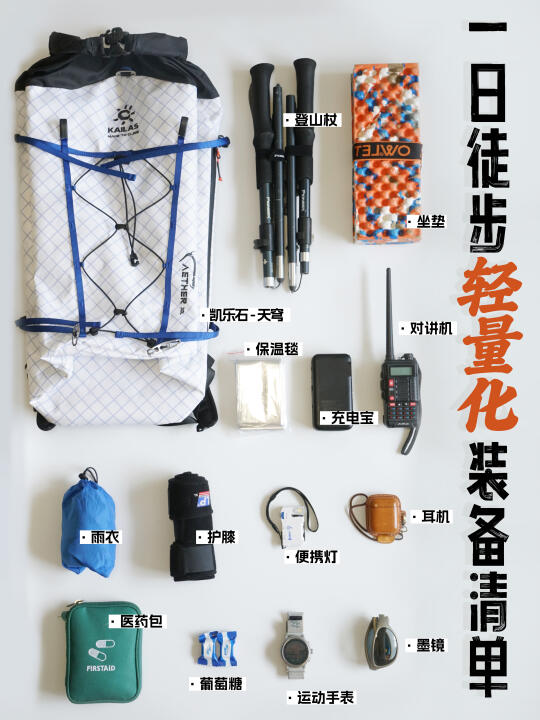 单人一日徒步【轻量化】装备清单✅基础版