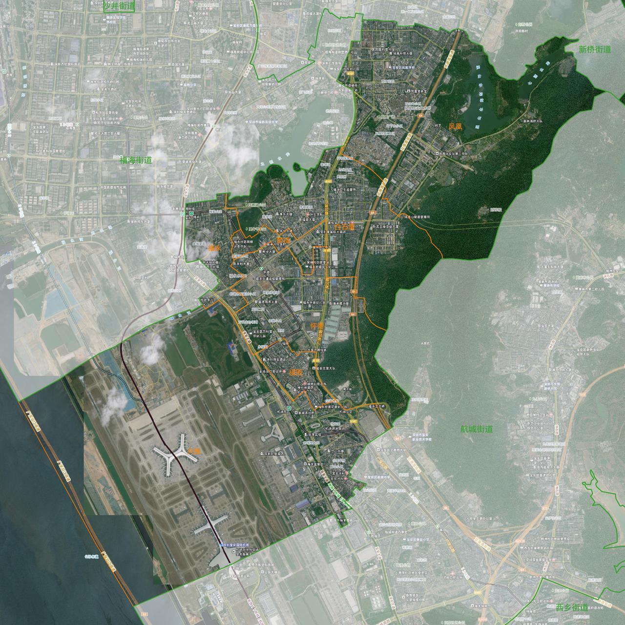 深圳市宝安区福永街道7个社区分布图
福永街道隶属广东省深圳市宝安区，地处宝安区西