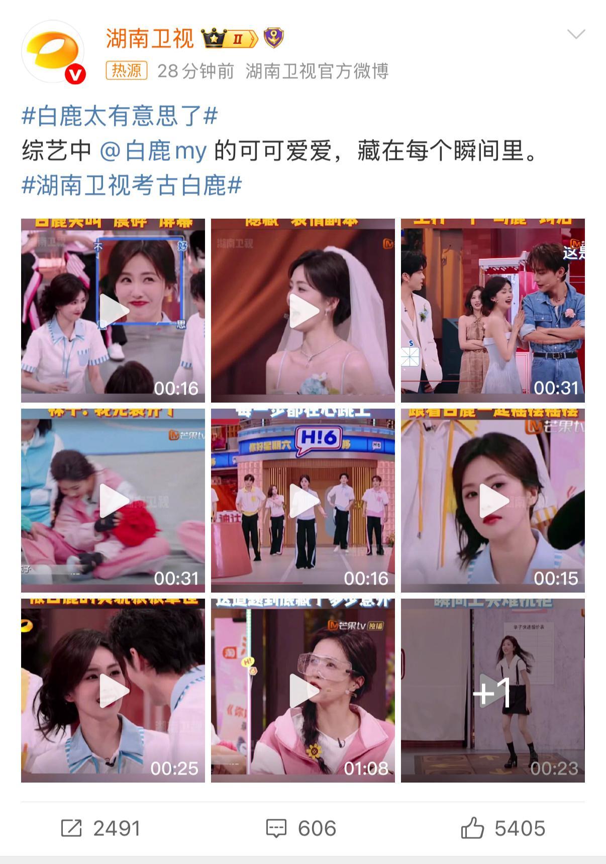 哈哈哈湖南卫视对白鹿的考古太上头，各种搞笑操作和可爱反应，白鹿太有意思了湖南卫视