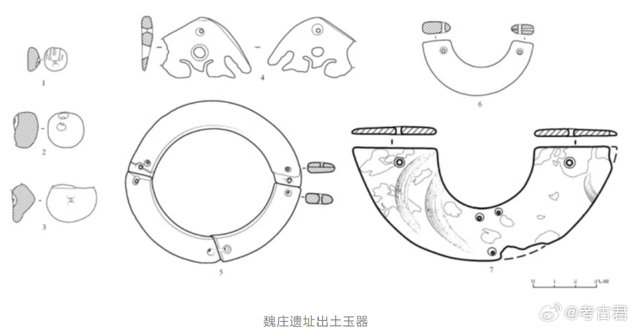 薛家岗文化 魏庄遗址 位于桐城市孔城镇晴岚村魏庄自然村的魏庄遗址，属于薛家岗文化