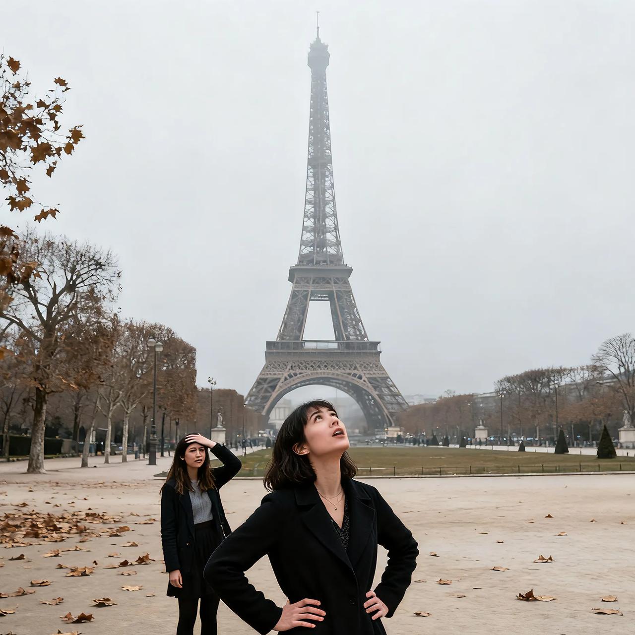 笑不活了！女子和闺蜜远赴巴黎打卡埃菲尔铁塔，见到素颜版铁塔直接沉默了！出发前满脑