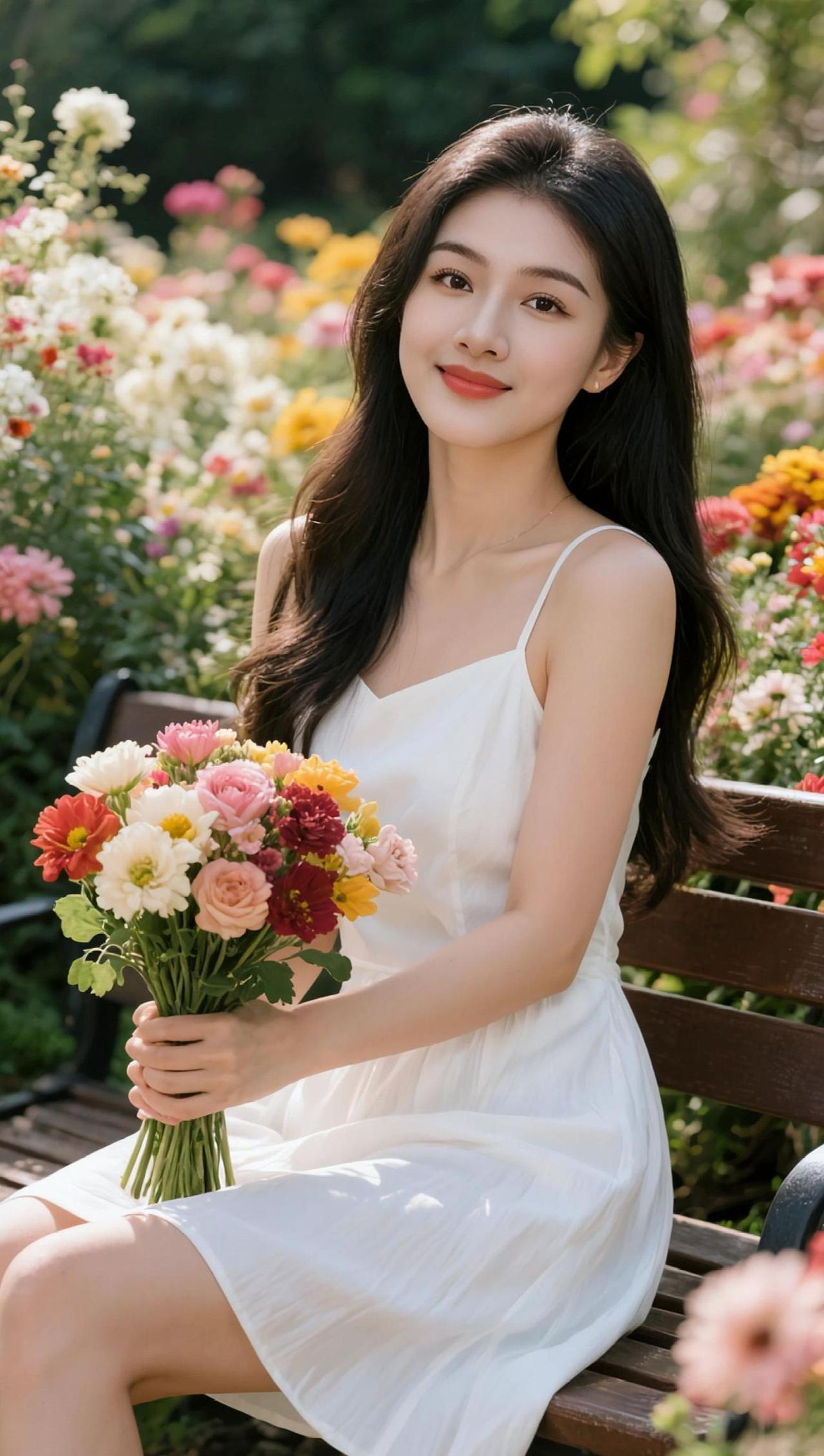 AI柔美花卉写真 抖音ai创作 街拍 路边抓拍 氛围感美女