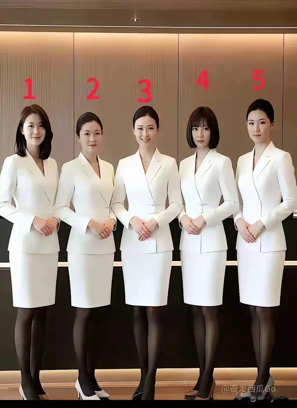 若是让你们五人里面挑选一个新娘来，估计90%的男人都会相中1号的，她的魅力确实很