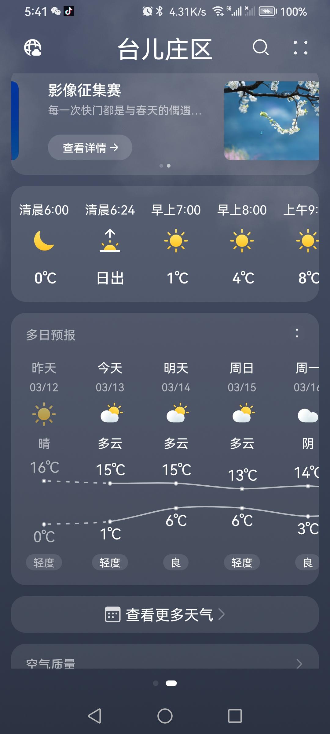 正月二十五天气多云，气温融合，好运连连，万事皆如意！（图片来源：老山兰随手拍）