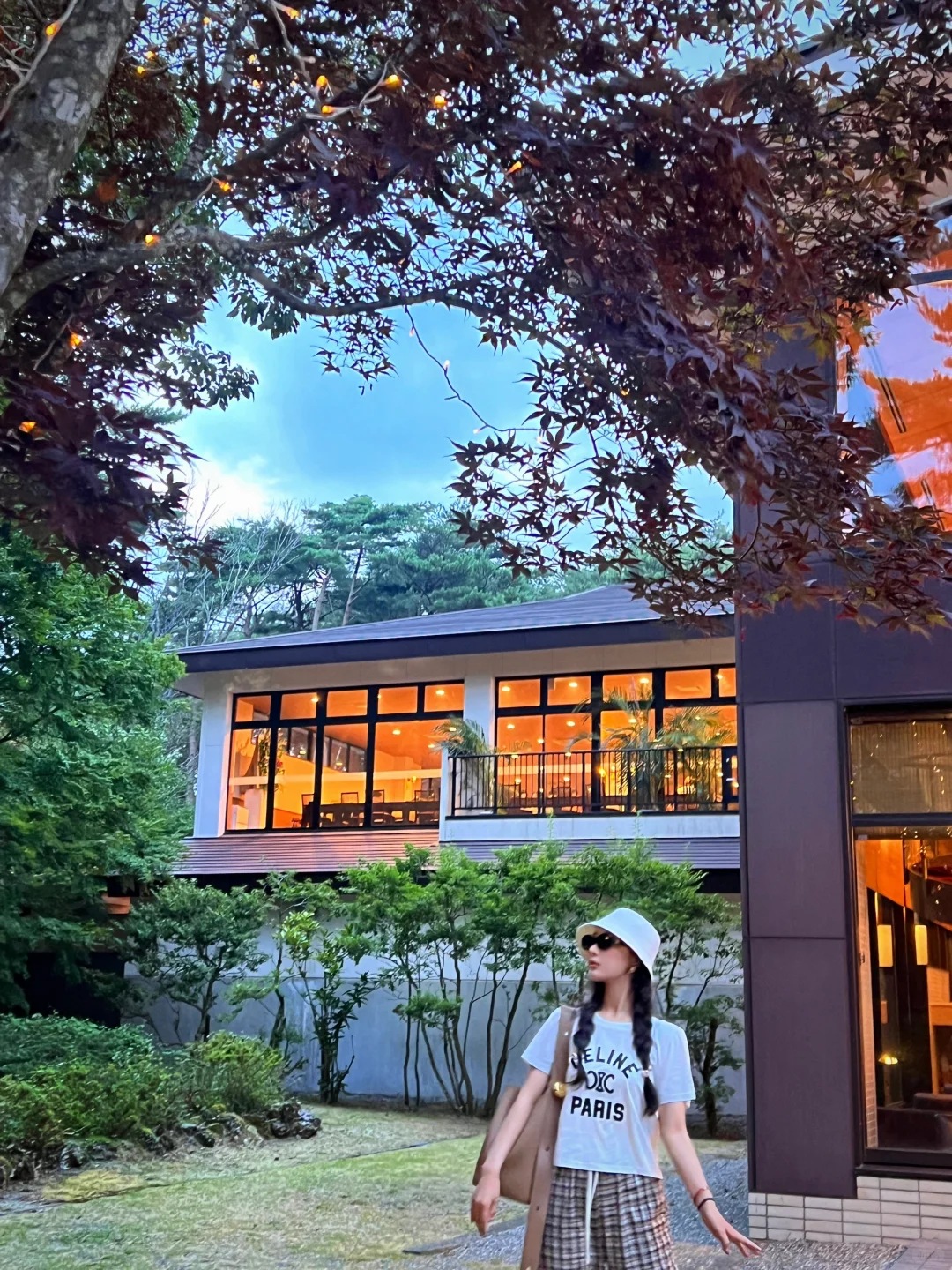 在日本富士山泡温泉酒店的一天
