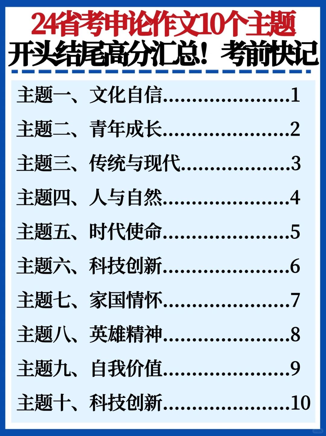考前救急🔥申论10大主题万能开头结尾模板