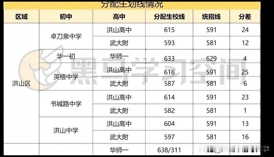 洪山区和东湖高新区如今成为教育最卷的
几乎所有的学校分配生全都倒挂，
一点都享受