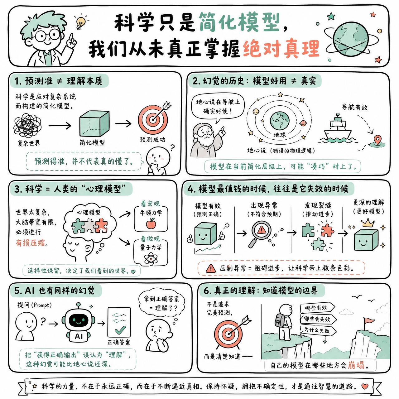 【科学只是简化模型，我们从未真正掌握绝对真理】

快速阅读：预测准确并不等同于理