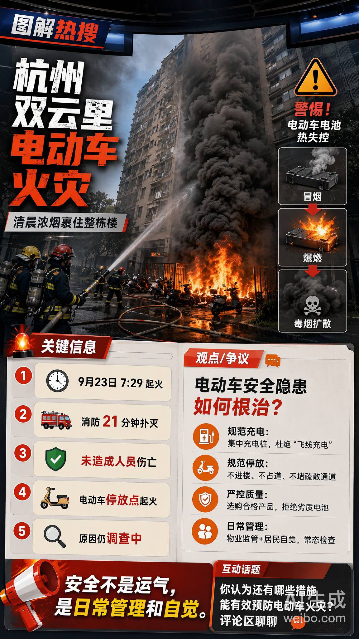杭州双云里电动车火灾头部热点创作计划 刚刷到这条新闻，看得人后背一凉——好好的电