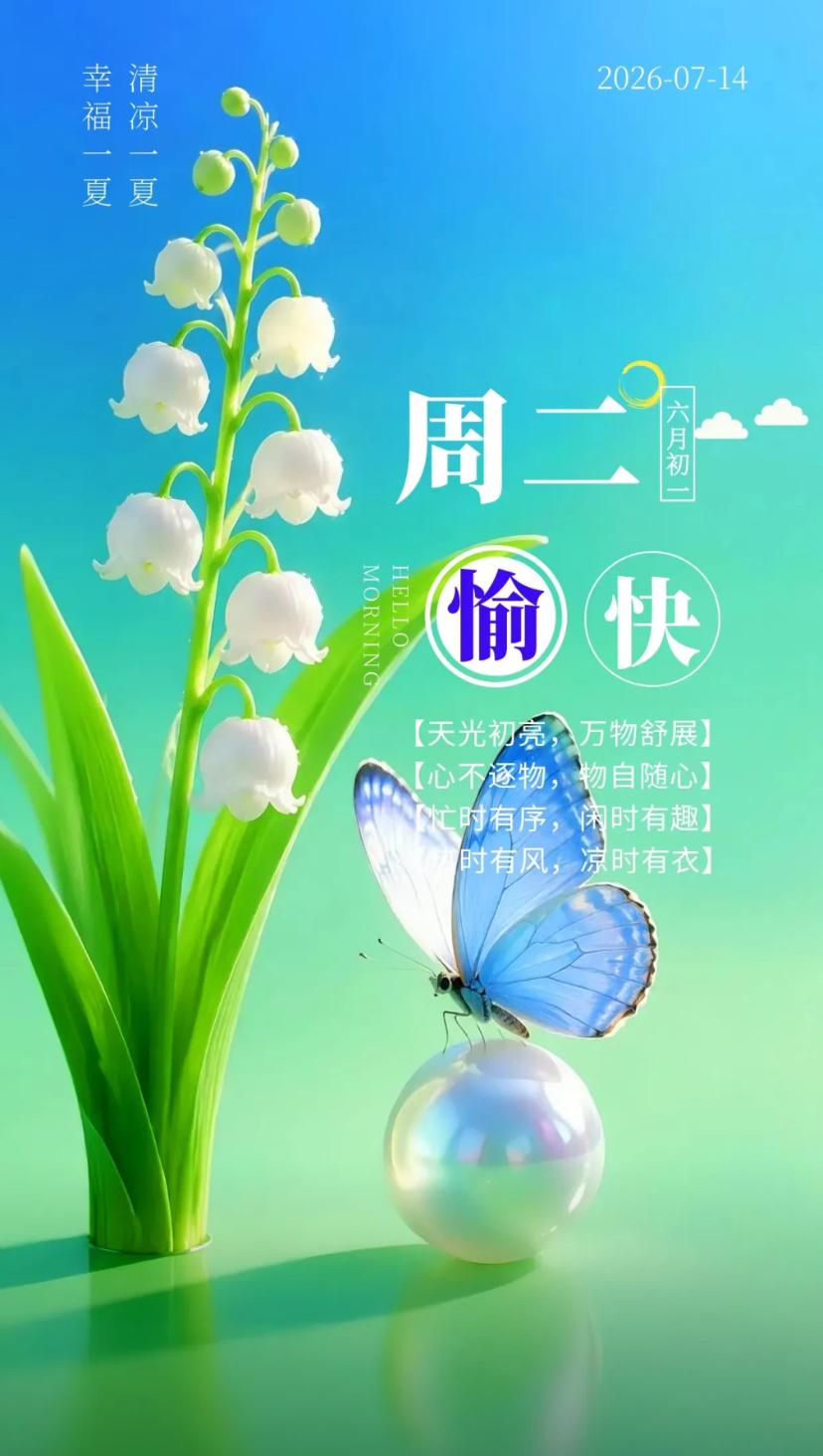 夏晨问安，心宁何惧三伏暑热，烟火平常岁岁悠长。
2026./07.14.
[微风