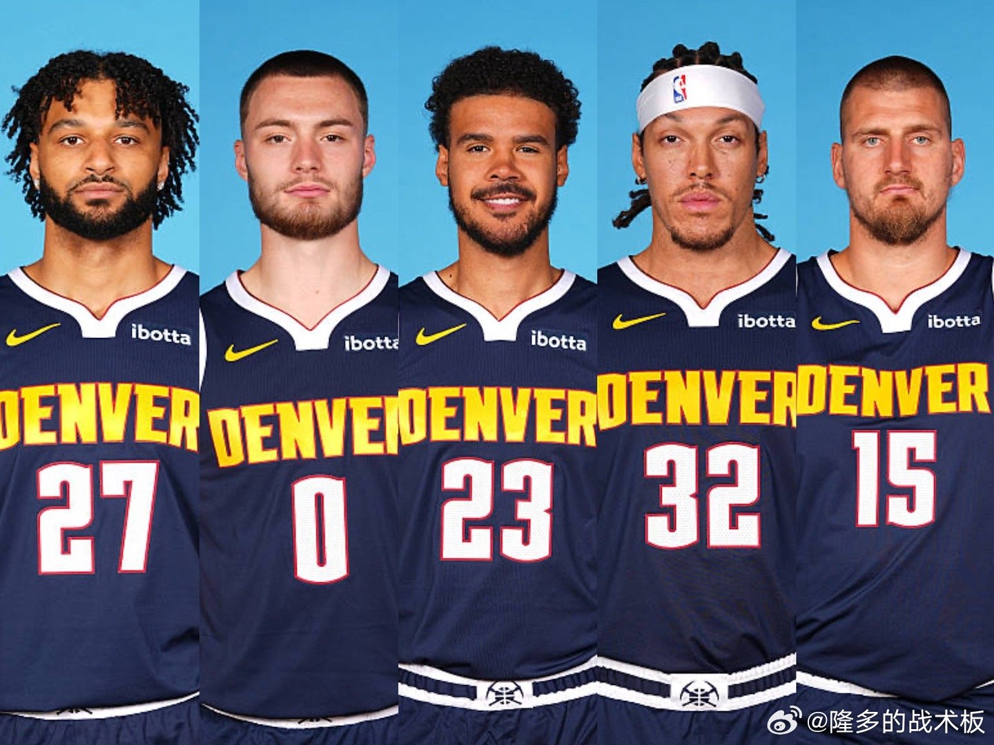 今日掘金首发👇掘金这次基本上是完全体阵容，只有佩顿-沃特森缺阵掘金vs湖人