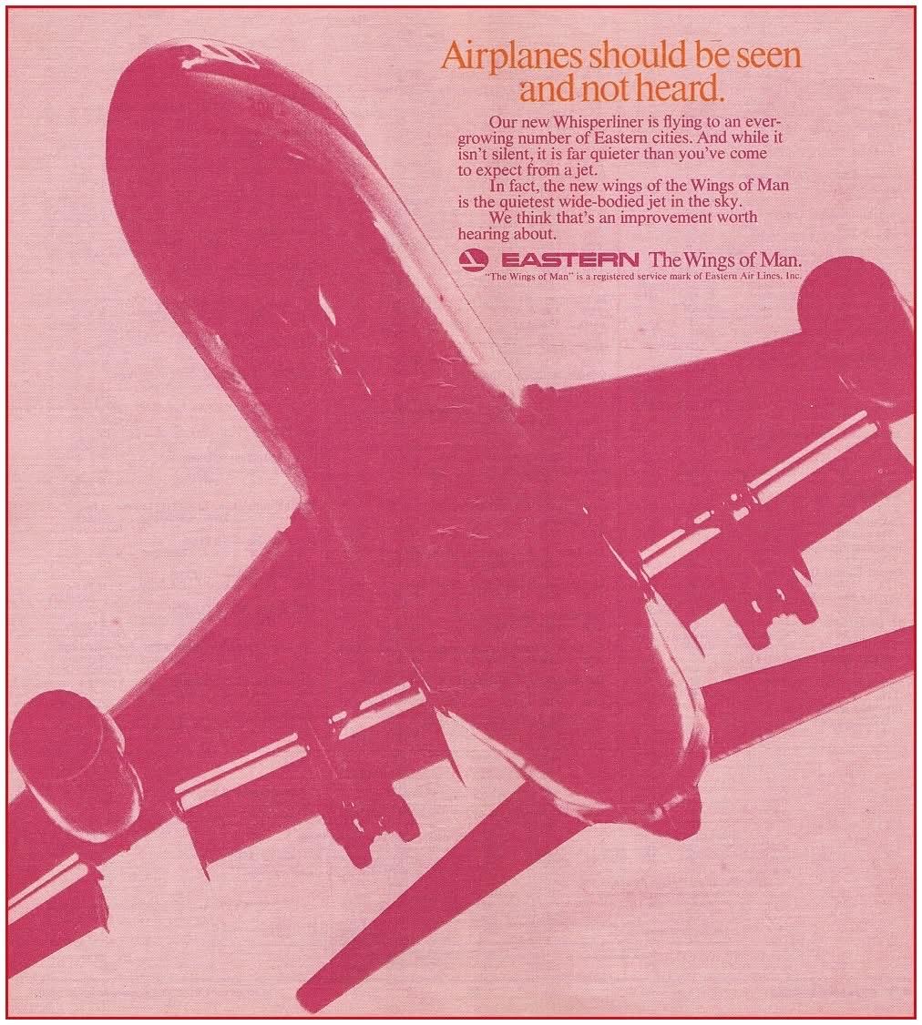 一张旧航线图，藏着美国东方航空的陨落史诗

橙粉色的复古底色上，红色线条织成一张