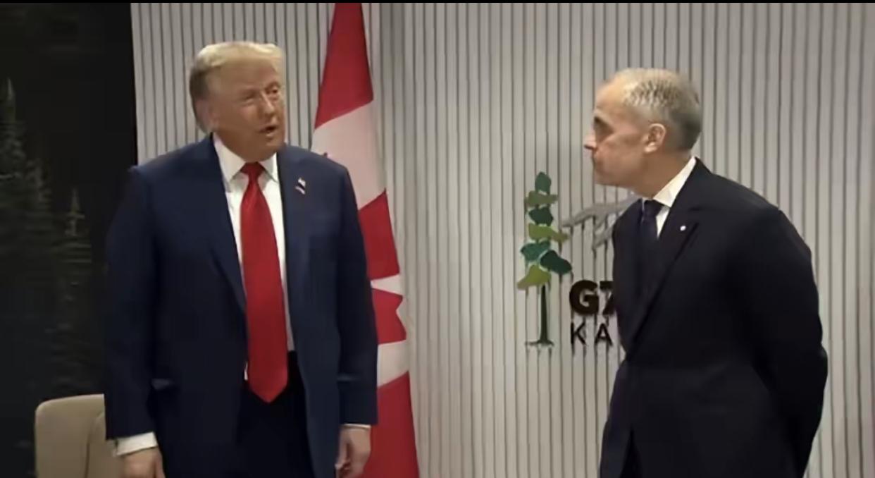 G7峰会现场一段私下对话意外通过收音设备完整流出，瞬间戳破美加在对华电动车管控上