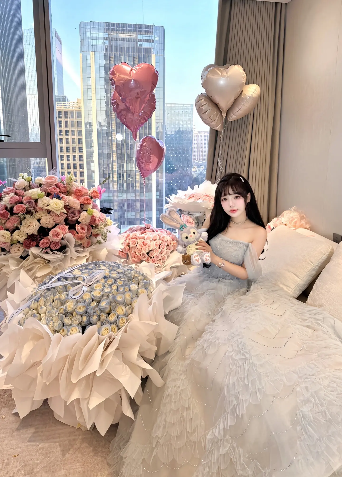 看得出她是公主。生日拍照解锁新颜色
